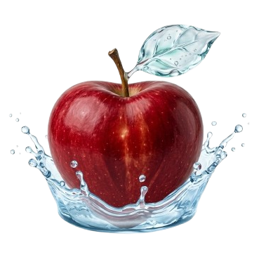 Logo ufficiale: mela rossa con foglia e schizzi d’acqua
